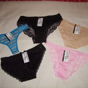 5 Pairs New Bikini Panties, 1 Is A Thong Queen Under Essentials Lacy Sexy
